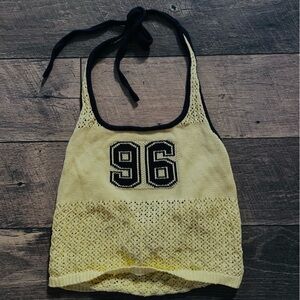 Yellow Knit Halter Knit Top